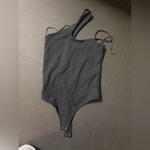 Abercrombie & Fitch Black One-Shoulder Bodysuit
